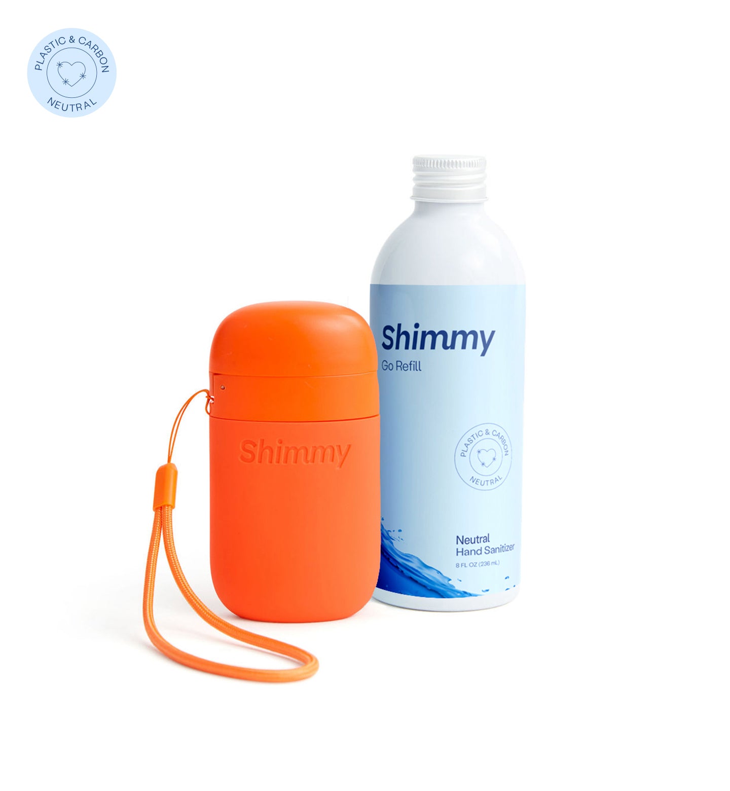 Shimmy Go Portable Hand Sanitizer Dispenser Sunset Red + Neutral Hand Sanitizer [41594059718847] - 