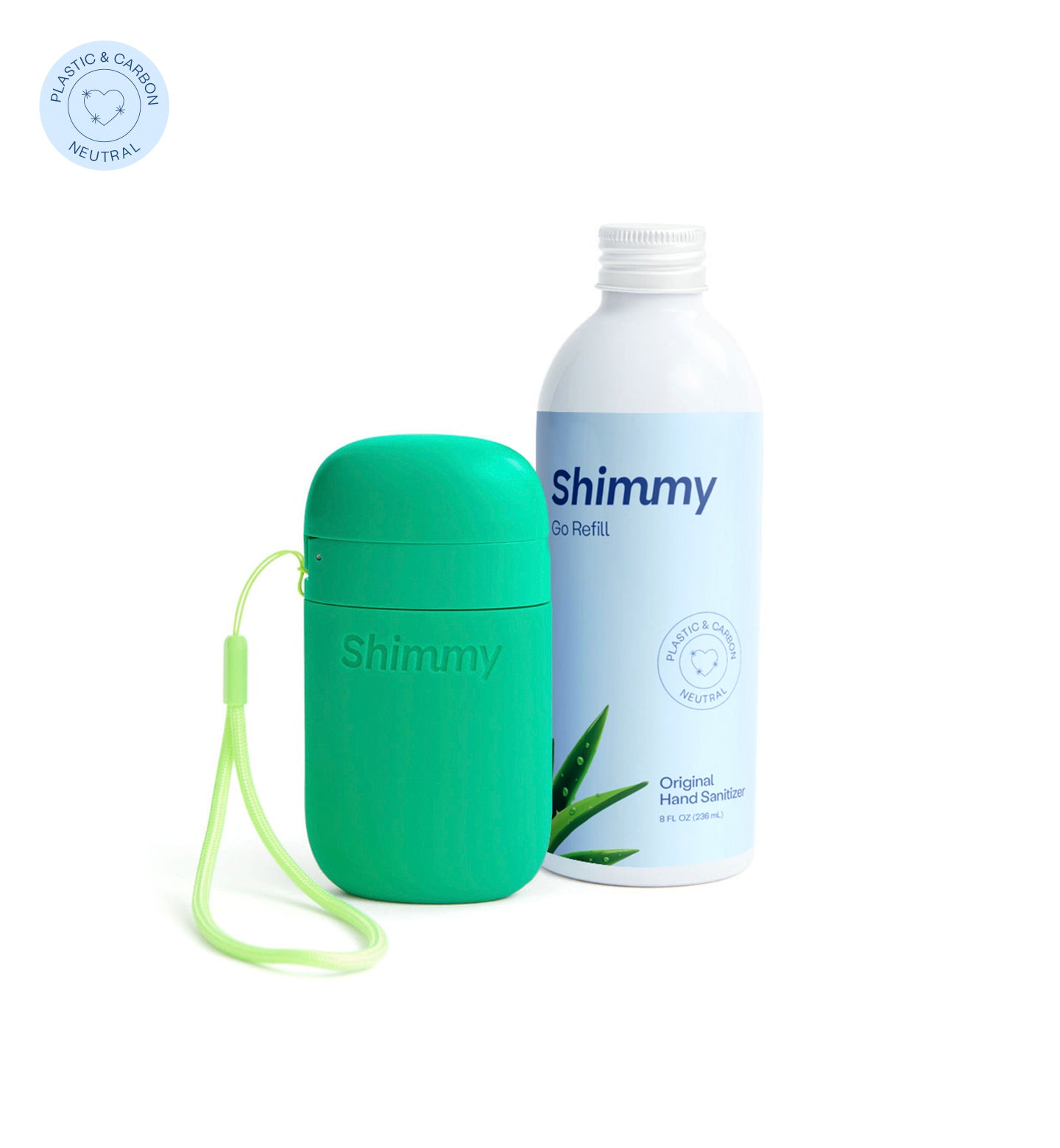 Shimmy Go Portable Hand Sanitizer Dispenser Kelly Green + Original Hand Sanitizer [40734803853503] - 40734803853503
