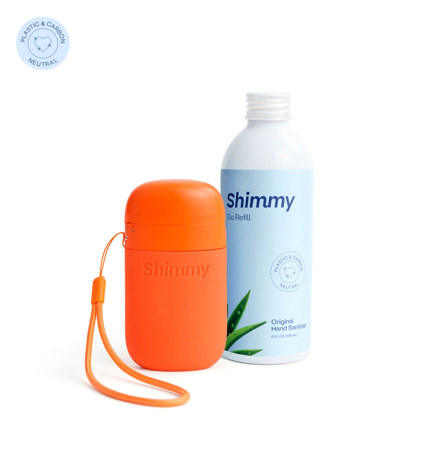 Shimmy Go Portable Hand Sanitizer Dispenser Sunset Red + Original Hand Sanitizer [40734759682239] - 